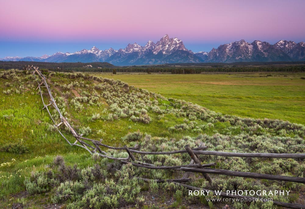 Sunrise at The Tetons Print